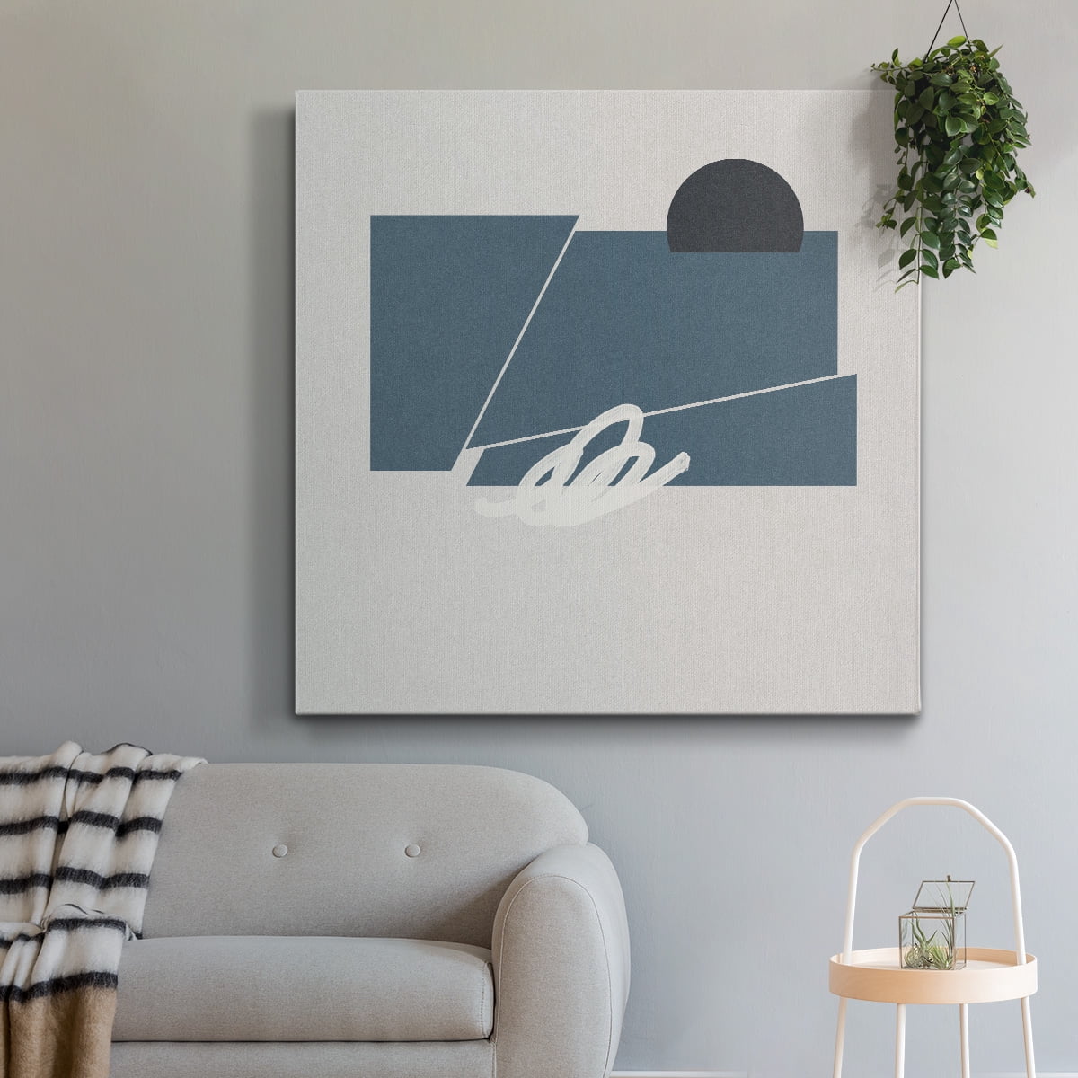 Wexford Home Blue Felt III-Premium Gallery Wrapped Canvas, 24" x 24" - Ready to Hang