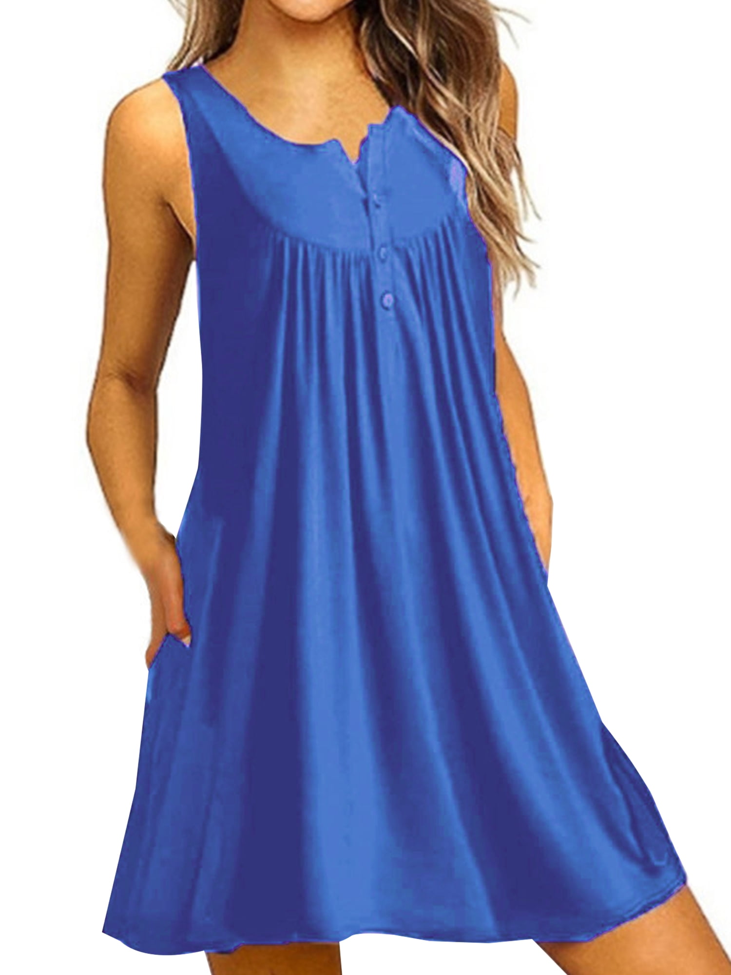 Sexy Dance Nightshirt for Women Sleeveless Sleepwear Nightgown V Neck ...