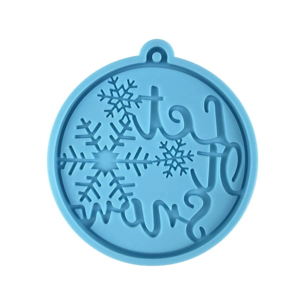 Adornos navideños, moldes colgantes de forma redonda para resina epoxi, manualidades DIY, joyería, fabricación de llaveros Wmkox8yii fajkfhkj4713