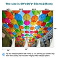 thumbnail image 3 of Peel and Stick Wallpaper Canvas Colorful umbrellas hanging out above old streets Timisoara city Modern Art Wall Mural Decor Self Adhesive and Removable 69in x 98in, 3 of 6