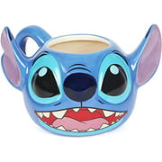 Disney Lilo and Stitch 3D Mug for Coffee, Tea, and Drinks - For Adults and Kids - Highly Detailed Ceramic Mug - High Gloss Blue - 12 OZ