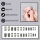 thumbnail image 3 of 24 uñas postizas de cobertura completa mediana, pegamento brillante en uñas, uñas postizas francesas con pegamento, uñas acrílicas para mujeres y niñas (patrón de cebra), 3 of 5