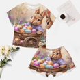 thumbnail image 4 of Easter Bunnies Rabbits Print Women'S Pajamas Set Summer Sleepwear Sets 2 Piece Lounge Set, 4 of 7