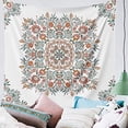 thumbnail image 4 of Tapiz de flores para colgar en la pared - Tapiz blanco Hippie bohemio Tapices con estampado floral bosquejado para la decoración de la pared del dormitorio del hogar Namotu CZJJ-ST27-1, 4 of 6