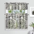 thumbnail image 2 of Kitchen Curtains 36 Inch Short - 3 Panel Set, Rod Pocket Window Curtain, Boho Floral Tribal Style, 100% Polyester for Farmhouse, Kitchen, Cafe, Bedroom, Easy Wash, 2 of 6