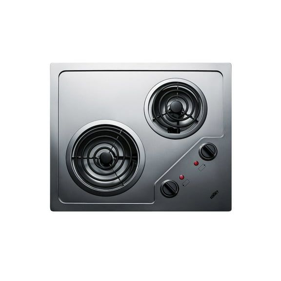 21" Wide 230V 2-Burner Coil Cooktop