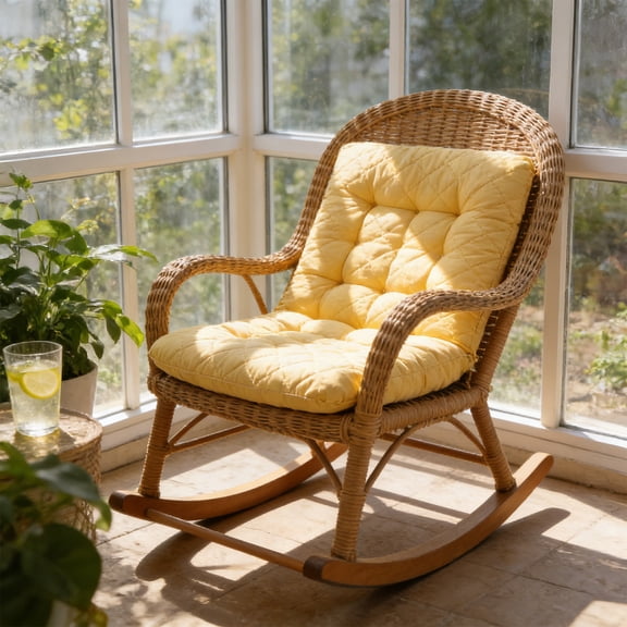 Danhjin Rocking Chair Cushions Non-Slip Thick Pad for Outdoor, Folding Chair Lumbar Support