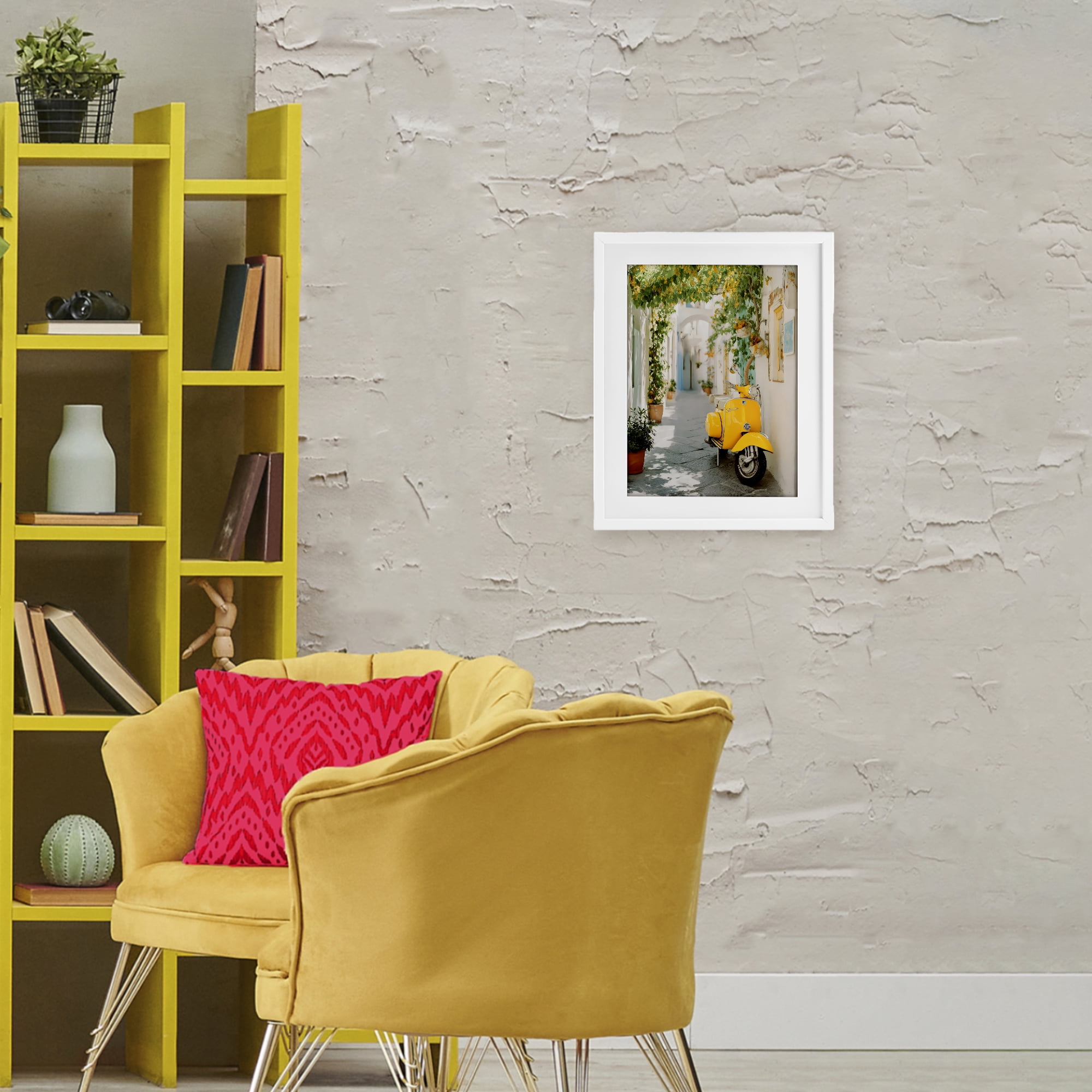 Stupell Industries Vacation Ride Through Alley White Framed Print Under Glass, design by Franklyn Gregory