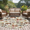 thumbnail image 4 of Horse Round Area Rug 5Ft Washable Circle Rugs for Living Room Bedroom, Rustic Spring Floral Summer Botanical Non-Slip Carpet Floor Mats Indoor Outdoor Carpet Runner Aesthetic Home Decor, 4 of 8