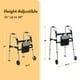 thumbnail image 2 of Andador plegable iLiving Easy con cesta para la compra y esquís deslizantes: ayuda de movilidad vertical para personas mayores o adultos, plegable y de altura ajustable. Soporta hasta 159 kg. Andador, 2 of 5