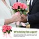 thumbnail image 3 of IDEANATEGRATE Bouquet De Artificial Rosa De Seda Rosa Para Y Fotografía En Bodas Y Eventos, 3 of 6