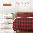 thumbnail image 6 of 3 Piece Rustic Checkered Duvet Cover Set Twin Size, Microfiber Comforter/Quilt Cover with Corner Ties and 2 Pillowcases, Black Red Buffalo Plaid All Season Soft Bedding with Zipper Closure, 6 of 8