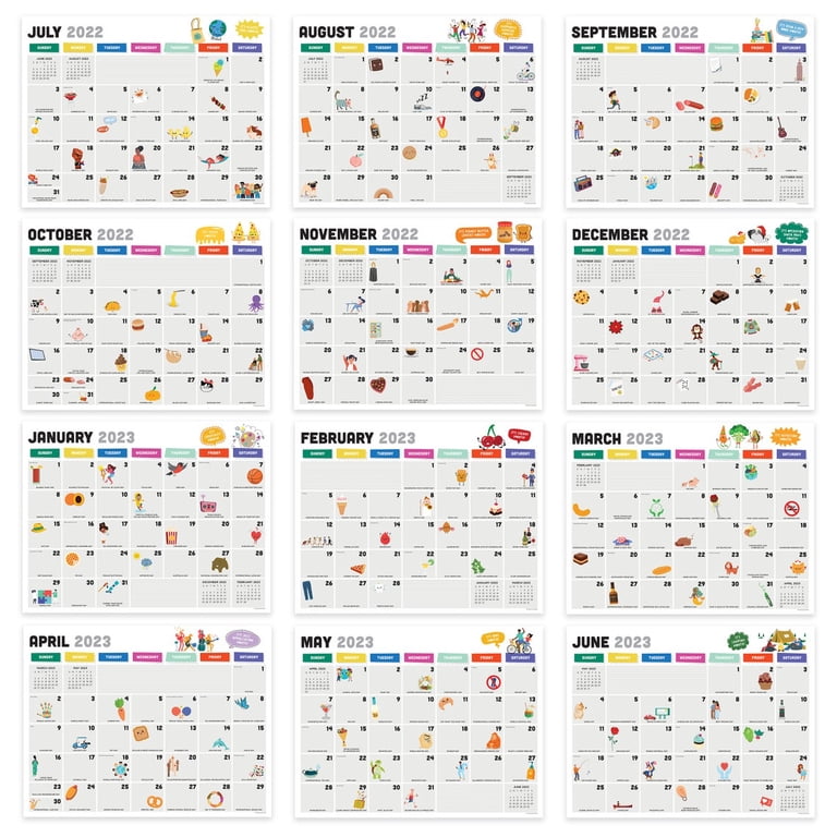TF Publishing July 2022 - June 2023, Every Day's A Holiday Large Desk Pad  Monthly Blotter Calendar - Walmart.com