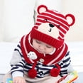 thumbnail image 7 of Kids Winter Warm Hat Baby Earflap Beanie Hat with Scarf Cut Baby Infant Knit Hat, 7 of 7