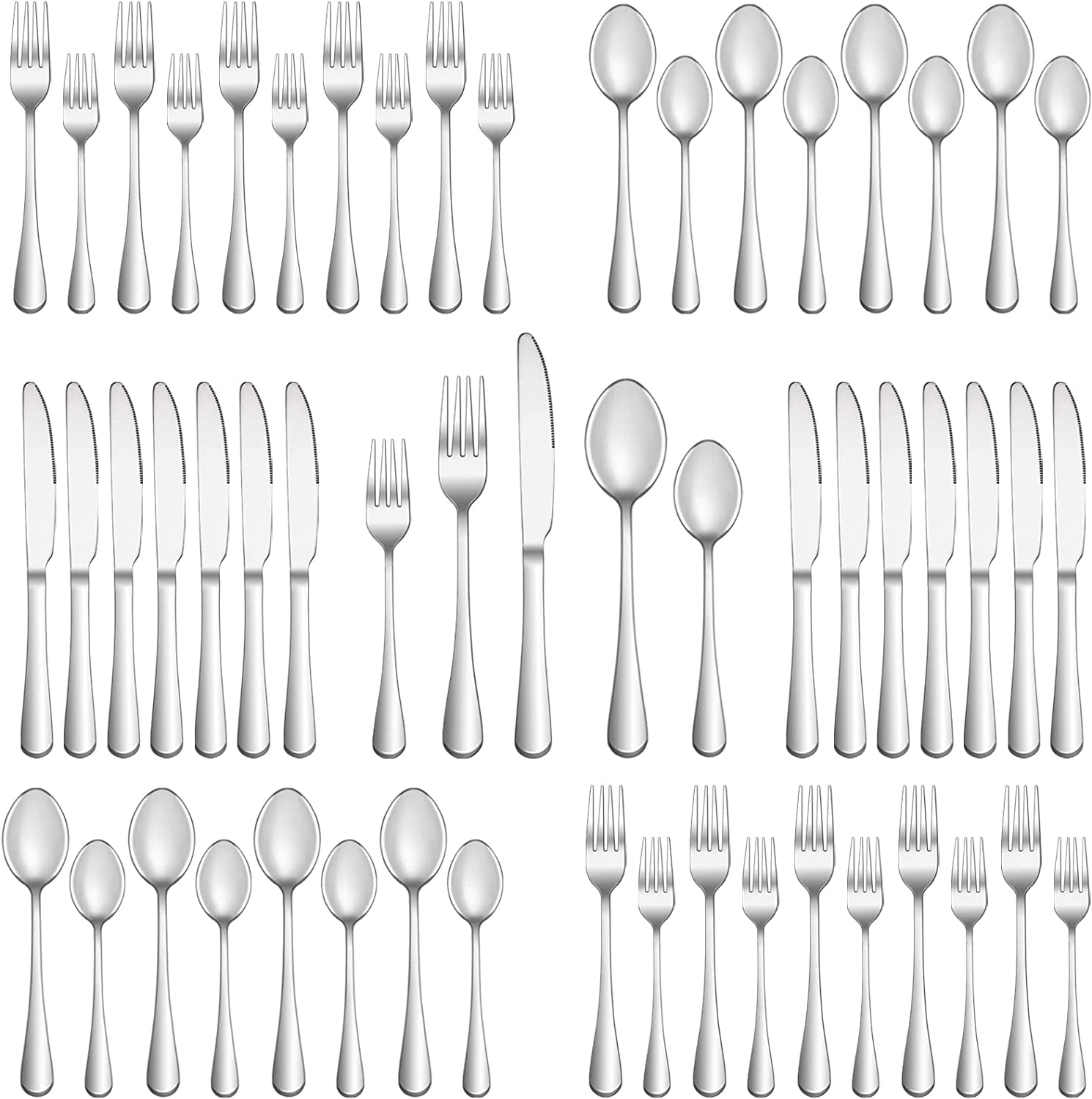 40 Piece Silverware Set Service for 8,Premium Stainless Steel Flatware