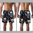 thumbnail image 3 of luoweisi Men's Beach Shorts Quick Dry Swim Trunks with Mesh Lining Vintage Teapot M, 3 of 5