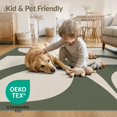 thumbnail image 4 of ODIKA 8'x10' Washable Area Rug Non-Slip Chair-Friendly Mat Green Cream Geometric Leaf Design Elegance Contemporary Art Inspired for Dining Room, Large Office, Lounge, 4 of 7