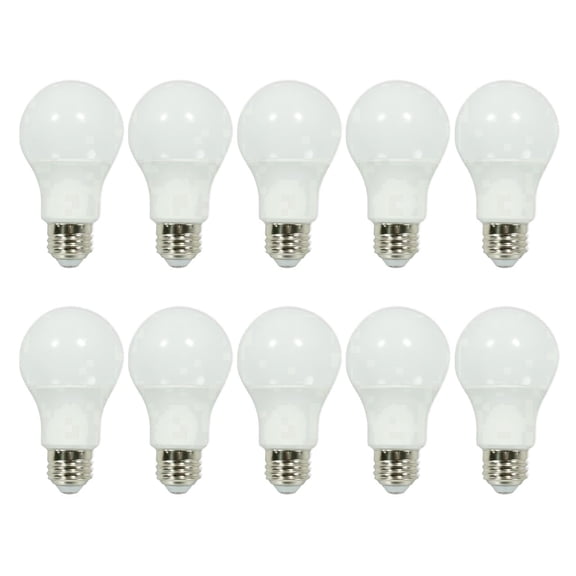 GT-Lite LED A19 Light Bulbs, 800 Lumens, 9W (60W Equivalent), E26 Base, 5000K Daylight, Non-Dimmable, 10-Pack