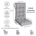 thumbnail image 2 of FODINGHILL Rocking Chair Cushions,Polyester Weatherproof Outdoor High Back Rocker Chairs Cushion with Ties,Thickened Seat for Patio,Grey, 2 of 10
