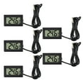 thumbnail image 1 of 5 Pcs Thermomètre Lcd Filaire Étanche Intégré Mini Affichage Numérique 1m Noir Celsius, 1 of 9