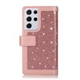 thumbnail image 3 of Galaxy S21 Ultra Wallet Case,Allytech Bling Flip Folio PU Leather Magnetic Kickstand Cell Phone Cover with Credit Card Holder,Zipper Pocket Wrist Strap for Samsung Galaxy S21 Ultra 5G 6.8 Inch, Pink, 3 of 7
