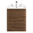thumbnail image 4 of Modway Render 18" Modern Wood Wall-Mount Bathroom Vanity in Walnut/White, 4 of 9