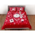 thumbnail image 3 of Navidad Juego de Funda Nórdica y Almohadas de Navidad Ropa de Cama Roja Funda de edredón, 3 of 4