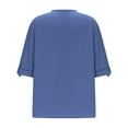 thumbnail image 5 of Wensltd Women's Linen Short Sleeve Round Neck Casual Loose Blouses for Women, 5 of 6