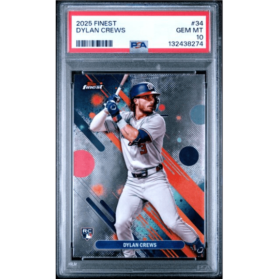 Graded 2025 Topps Finest Dylan Crews #34 Rookie RC Baseball Card PSA 10 Gem Mint