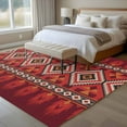 thumbnail image 4 of 5'x7' Area Rugs for Living Room Bedroom, Red Retro Boho Washable Rug Carpet Runner Indoor Outdoor, Vintage Ethnic Tribe Abstract Art Non Slip Floor Mats Area Rug for Kitchen, Nursery, 4 of 8