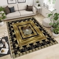 thumbnail image 3 of Black and Gold Rug, Classic and Modern Rugs for Living Room, Small Throw Rug Anti-Slip Easy Clean Low Pile Washable Indoor Mat for Bathroom Doormat Entrance Floor 5x8ft, 3 of 6