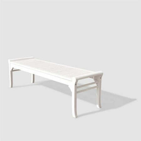 Style Backless Bench - Bradley Eco-friendly 5-foot Backless Outdoor White Hardwood Garden Bench