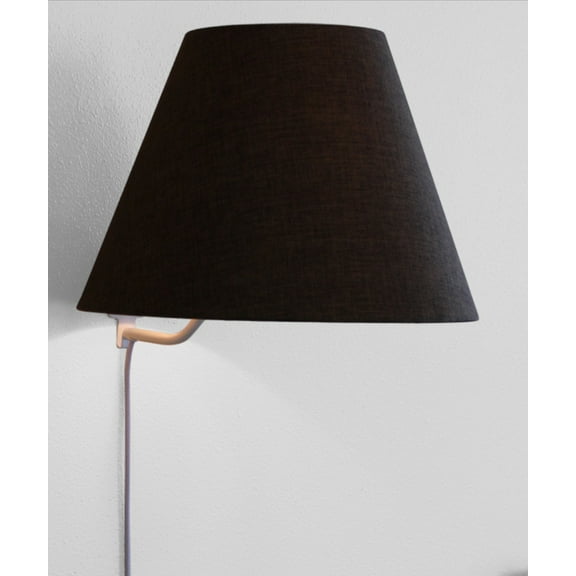 Floating Shade Plug-In Wall Light Chocolate Burlap 8x16x12