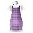 thumbnail image 3 of Geometric Apron, Rhombus Checks Pattern with Rays Design Abstract Ornamental Shapes, Unisex Kitchen Bib with Adjustable Neck for Cooking Gardening, Adult Size, Lavender Purple, by Ambesonne, 3 of 4