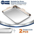 thumbnail image 2 of Small Baking Toaster Oven Pan P&P CHEF Stainless Steel Toaster Oven Tray Rectangle .\uD x .\uD x \uD Non Durable Mirror Finish Easy Clean, 2 of 7