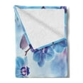 thumbnail image 2 of Flower Soft Flannel Fleece Throw Blanket, Orchids Natural Flowers Reflections on the Water for Spring Calming Art, Cozy Plush for Indoor and Outdoor Use, 60" x 80", Blue and Purple, by Ambesonne, 2 of 5