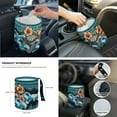 thumbnail image 6 of Yuyamidu Sea Turtle Car Seat Covers Full Set of 14 Blue Steering Wheel Cover Safe Belt Pads Hibiscus Handbrake Cover Set Cup Holder Garbage Bin Rear View Mirror Cover Auto Armrest Pad, 6 of 7