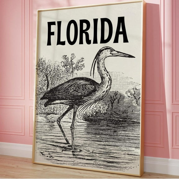 Kna Prints - Florida Art Print Vintage Florida Wall Art Retro Florida City Trendy Travel Poster Florida Poster , Decor For Living Room Bedroom, UNFRAMED-8x12