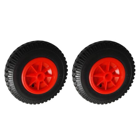 1 Pair of 20.32cm 19.4mm Durable Puncture Proof Rubber Tire on Red Wheel for Kayak Trolley Cart Boat Trailer