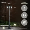 thumbnail image 3 of NOMA Outdoor Lamp Post 7' Triple Head All Weather Classic Decor, Black, 3 of 11
