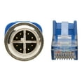 thumbnail image 4 of Eaton Tripp Lite Series M12 X-Code Cat6 1G UTP CMR-LP Ethernet Cable (M12 M/RJ45 M), IP68, PoE, Blue, 1 m (3.3 ft.) - Network cable - 8 pin M12-X (M) to RJ-45 (M) - 3.3 ft - UTP - CAT 6 - snagless - blue, 4 of 5