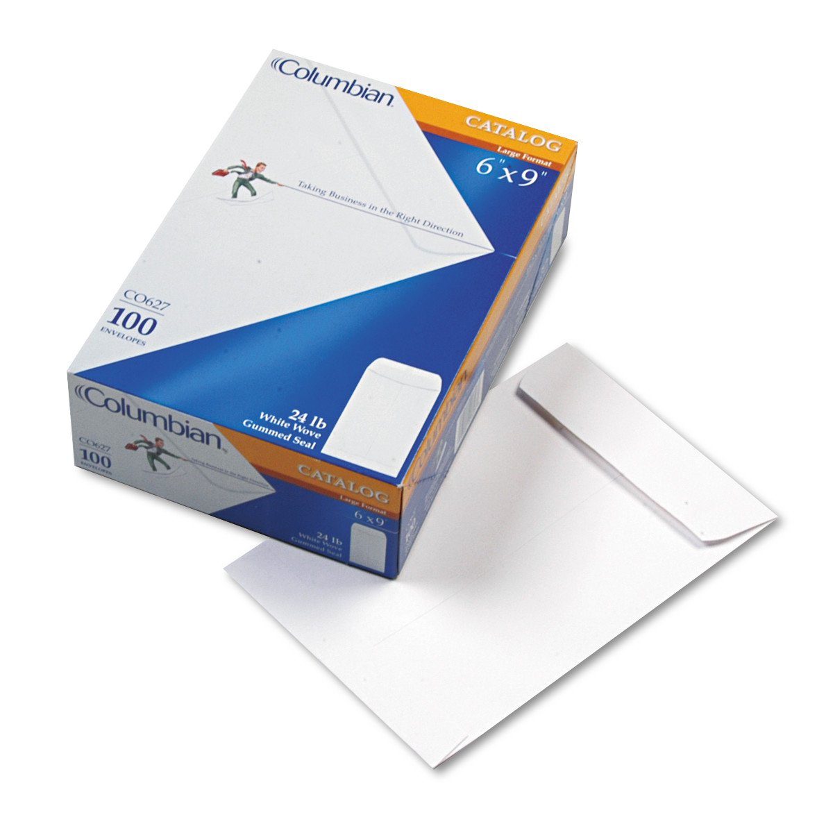 Columbian AllPurpose Catalog Envelope, Center Seam, 6 x 9, White, 100