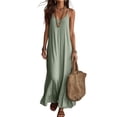 thumbnail image 2 of Maxi Dresses for Women Summer Sleeveless Spaghetti Strap Scoop Neck Casual Beach Long Cami Lounge Dress L, 2 of 5