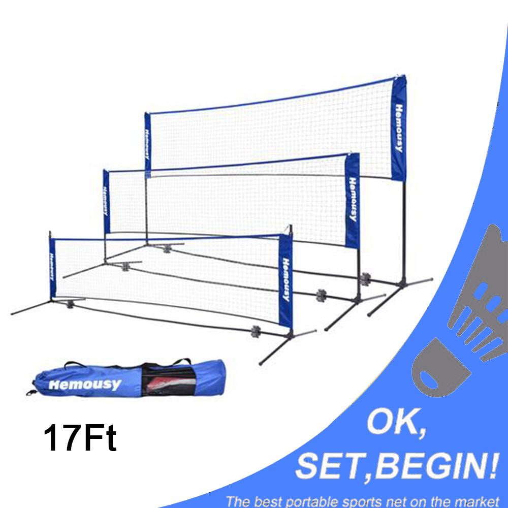 Details about   17FT Badminton Tennis Volleyball Net Set with Stand Carry Bag Balls Pickleball 