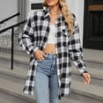 thumbnail image 2 of Wyzesi T-Shirt Rayé pour Femmes Coton Femmes Mode Imprimé à Carreaux Chemise Décontractée à Boutons Col Rabattu Chemise à Manches Longues Blouse T-Shirt de Noël Femmes, 2 of 5