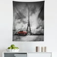 thumbnail image 1 of Eiffel Tower Tapestry, Image of Eiffel Tower Paris France Vintage Car Street Dark Clouds, Fabric Wall Hanging Decor for Bedroom Living Room Dorm, 5 Sizes, Grey Black Red, by Ambesonne, 1 of 1