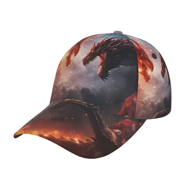 Fotbe Fire Sky Dragon Gorro Clásico de Béisbol, Gorra Ajustable con Broche Snapback, Gorro de Exterior de Algodón Suave