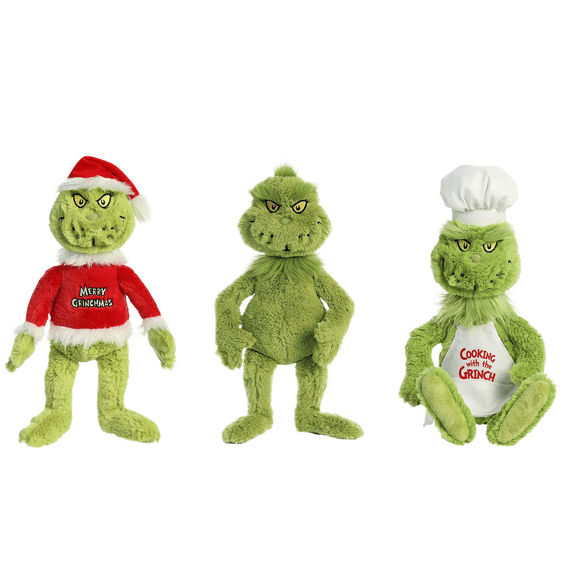Merry Christmas The Grinch Santa Stuffed Animal - Magical Storytelling - Green 16 Inches