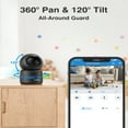 thumbnail image 3 of ANNKE WiFi Pan Tilt Smart Security Camera, 3MP HD Baby/Pet Monitor Indoor Camera 360-degree with Two-Way Audio, Human Motion Detection, Cloud & SD Card Storage, Compatible with Alexa(Black), 3 of 10