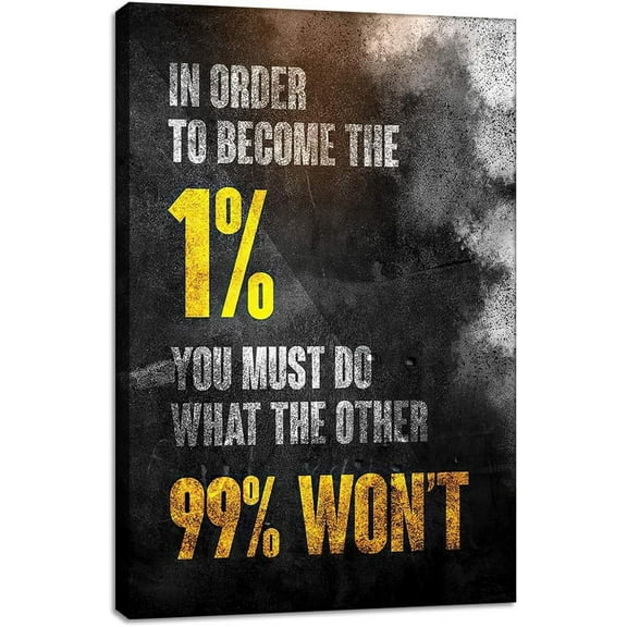 Motivational Entrepreneur Inspiring Quotes Pictures Office Wall Art Decor Abstract Inspirational Canvas Painting Posters Prints Framed Ready to Hang for Living room House Gym - 12" Wx18 H
